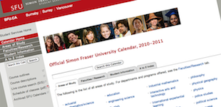 SFU Calendar: cover